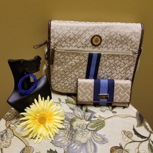 Ladies Messenger Bag & Wallet Set With Earrings